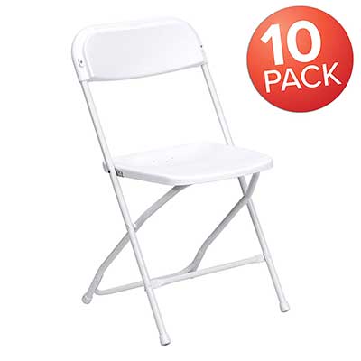 Flash Furniture HERCULES Series city Premium White Plastic Folding Chair