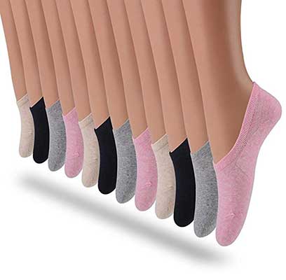 LAISOR Women Cotton invisible Non-Slip Flat Boat Liner Socks
