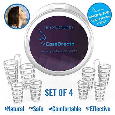 EaseBreath Snore Stopper Nose Vents for Men & Women Nasal Dilators Anti-Snoring Device