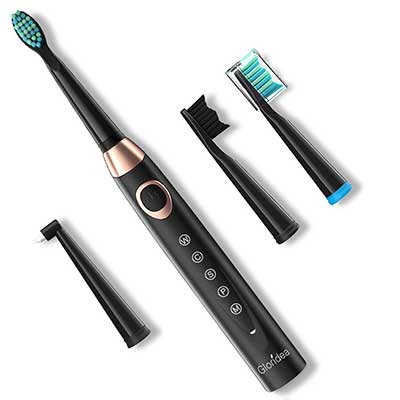 Gloridea 5 Modes Sonic Rechargeable Toothbrushes with Smart Timer & 4 Brush Heads