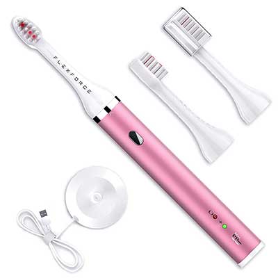 FLEXFORCE Electric Rechargeable Toothbrush with 3 Modes and 2 Replacement Heads