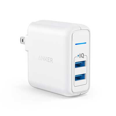 Anker Elite Dual Port 24W Wall USB Charger with Foldable Plugs