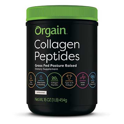 Orgain Grass Fed Hydrolyzed Type I, II & III Collagen Protein Powder