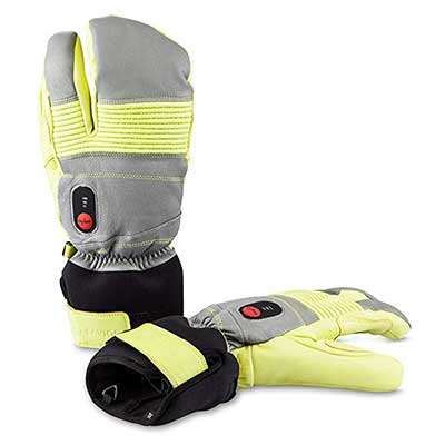 Savior Heated Gloves Full Leather Mitten Gloves for Skiing, Skating, and Arthritis