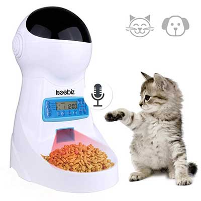 Iseebiz Automatic 3L Pet Food Dispenser Feeder
