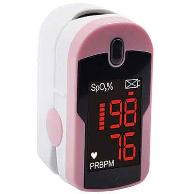 Concord Pink Fingertip Pulse Oximeter with Carrying Case