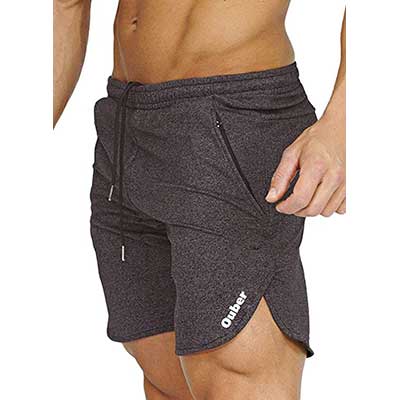 Ouber Men’s Bodybuilding Lifting Gym Workout Sweat Shorts