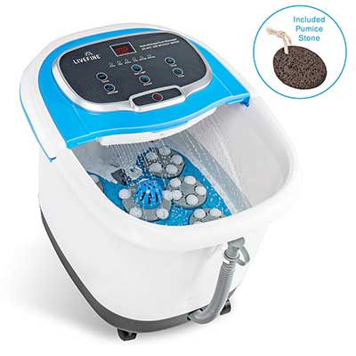 LiveFine Foot Spa Heated Bath Massager with Pumice Stone