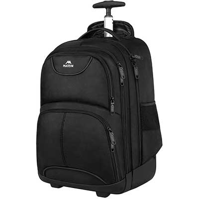 Rolling Backpack, Matein Waterproof College Wheeled Laptop Backpack