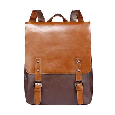 Zebella Women’s Leather Vintage Laptop Brown Backpack