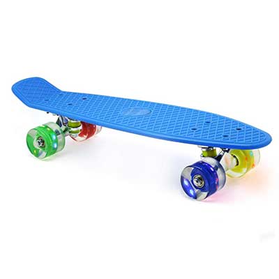 Merkapa 22” Complete Skateboard with Colorful LED Light