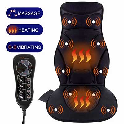 Relief Expert Vibrating Car Seat Back Massager Chair Pad