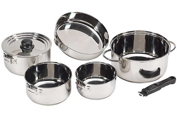 STANSPORT 7Psc Stainless Steel Clad Cookware Set