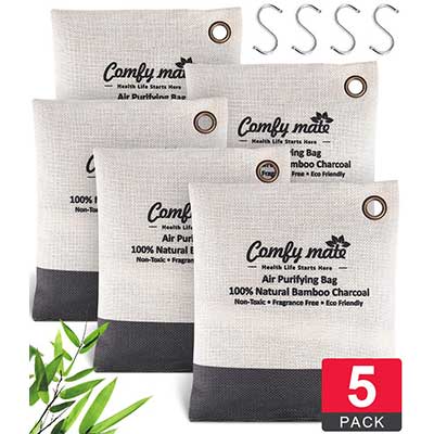 Comfy Mate Bamboo Charcoal Air Purifying Bag with Hooks