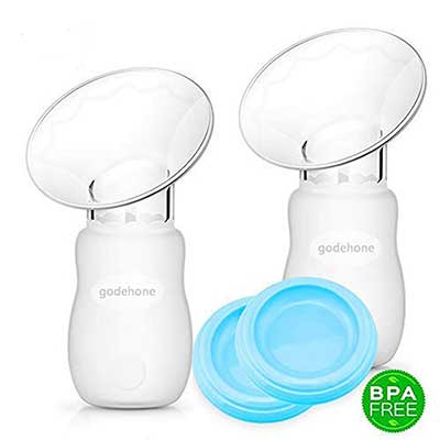 Godehone Silicone Breast Pump with Protective lid