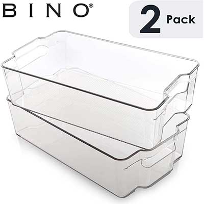 BINO Stackable Plastic Organizer Storage Bins