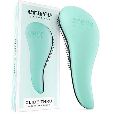 Crave Naturals Glide Thru Detangling Brush for Adults and Kids Hair