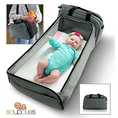 Scuddles Portable Bassinet for Baby – Foldable Baby Bed