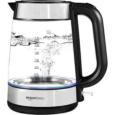 AmazonBasics Electric Glass and Steel Kettle