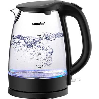 COMFEE Glass Electric Tea Kettle and Hot Water Boiler