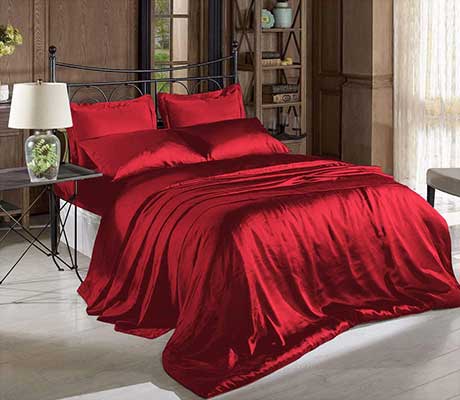 High Thread Count Solid Color Soft Silky Charmeuse Satin Sheets